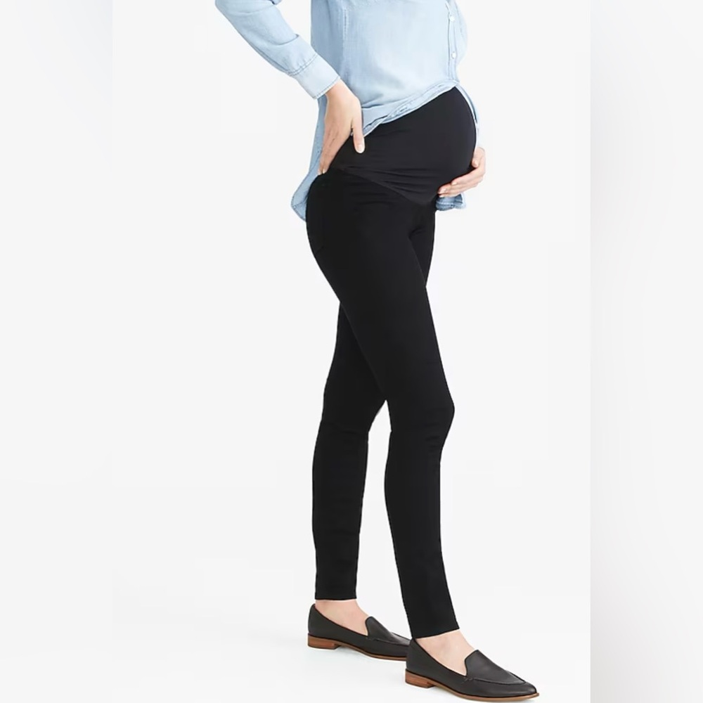 J. Crew black ‎ Maternity Jeans in Signature Stretch Skinny Straight Leg 28